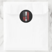 American Flag Alpinski Runder Aufkleber (Tasche)