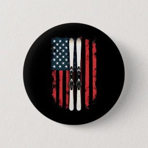 American Flag Alpinskifahrer 1 Button
