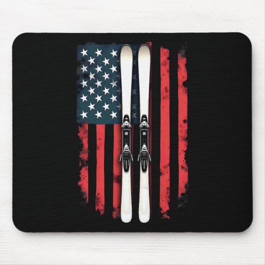 American Flag Alpinskifahrer 1 Mousepad (Vorne)