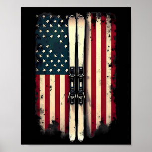 American Flag Alpinskifahrer 2 Poster