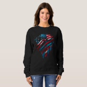 American Flag America USA Patriot Graffiti Style G Sweatshirt (Vorne ganz)