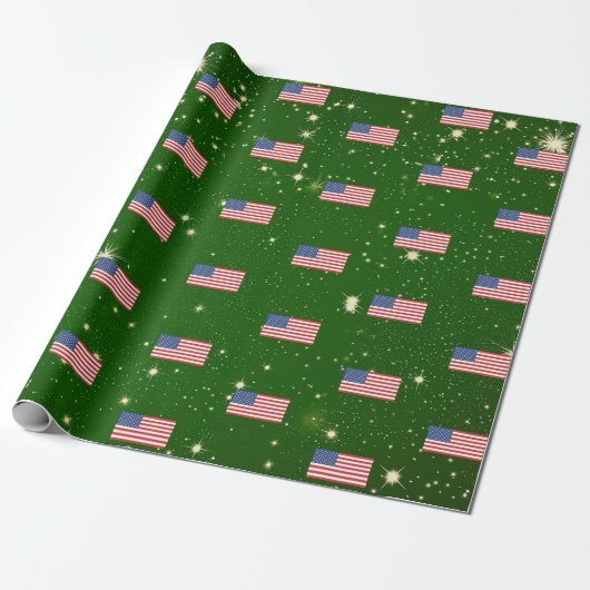 American Flag America USA Patriotic Christmas Geschenkpapier (Ungerollt)