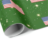 American Flag America USA Patriotic Christmas Geschenkpapier (Rolleneckpunkt)