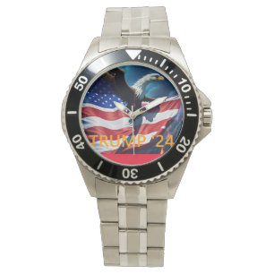American Flag American Eagle TRUMP 2024 Armbanduhr