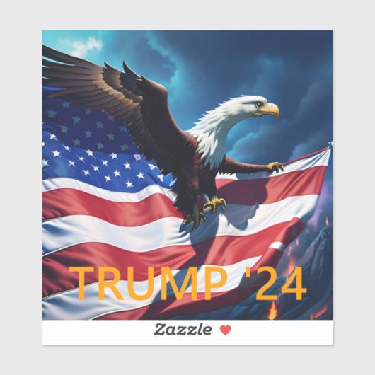 American Flag American Eagle TRUMP 2024 Aufkleber (Blatt)