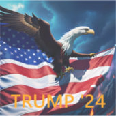American Flag American Eagle TRUMP 2024 Aufkleber (Vorderseite)