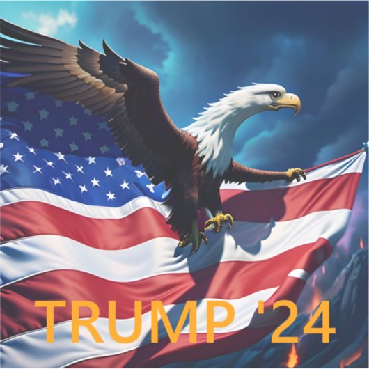 American Flag American Eagle TRUMP 2024 Aufkleber (Vorderseite)