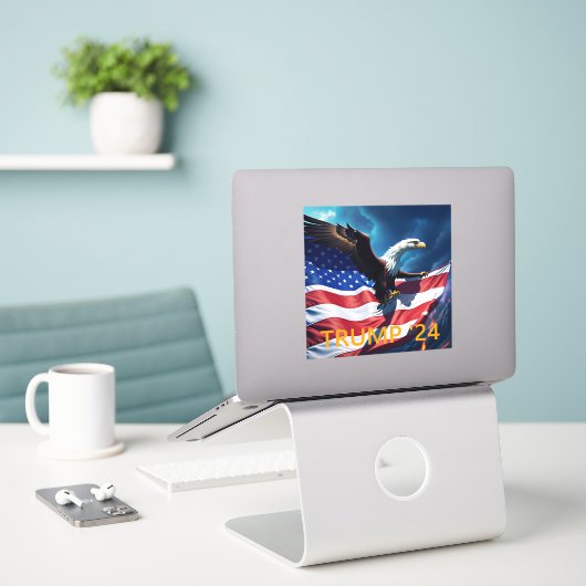American Flag American Eagle TRUMP 2024 Aufkleber (Laptop auf Schreibtisch)