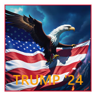 American Flag American Eagle TRUMP 2024 Fotodruck