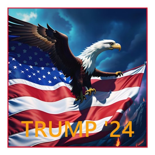 American Flag American Eagle TRUMP 2024 Fotodruck (Vorne)