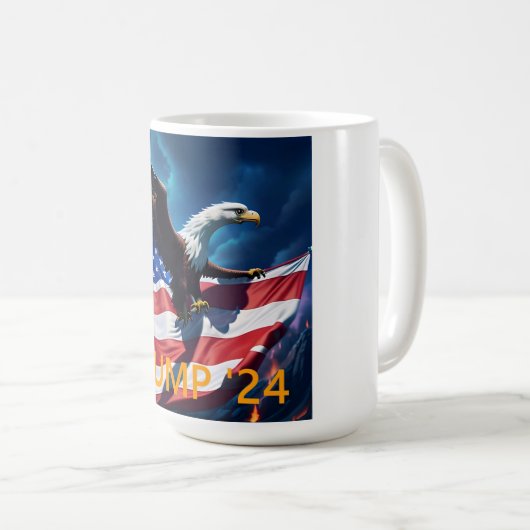 American Flag American Eagle TRUMP 2024 Kaffeetasse (VorderseiteRechts)