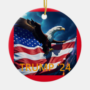 American Flag American Eagle TRUMP 2024 Keramik Ornament