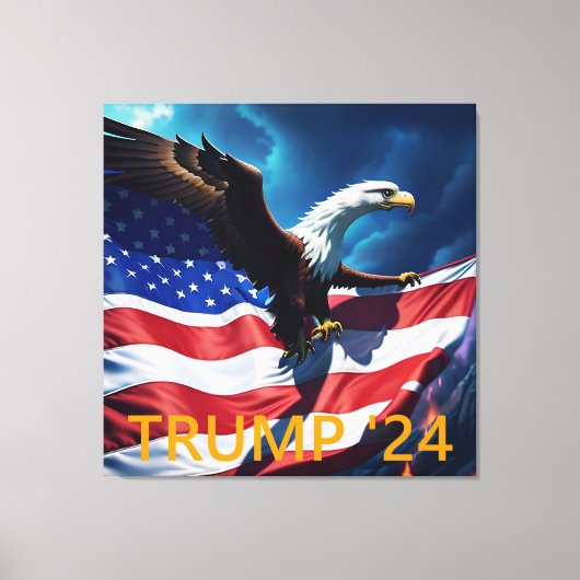 American Flag American Eagle TRUMP 2024 Leinwanddruck (Vorderseite)