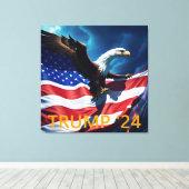 American Flag American Eagle TRUMP 2024 Leinwanddruck (Insitu (Holzboden))