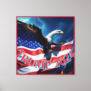 American Flag American Eagle TRUMP 2024 Leinwanddruck