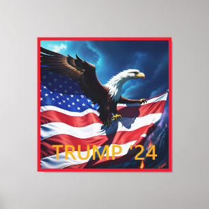 American Flag American Eagle TRUMP 2024 Leinwanddruck