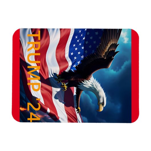 American Flag American Eagle TRUMP 2024 Magnet (Horizontal)