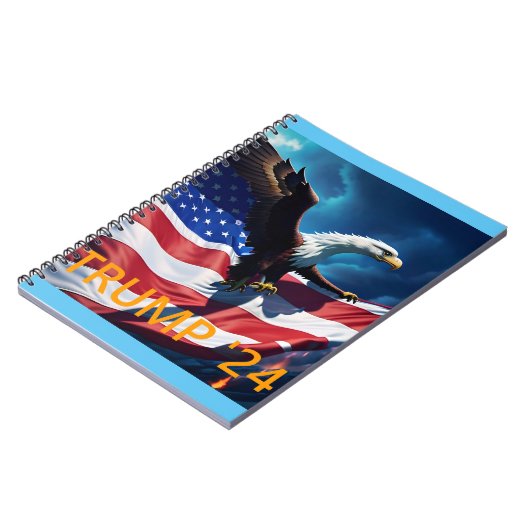 American Flag American Eagle TRUMP 2024 Notizblock (Linke Seite)