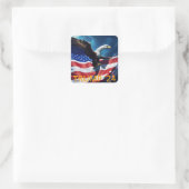 American Flag American Eagle TRUMP 2024 Quadratischer Aufkleber (Tasche)