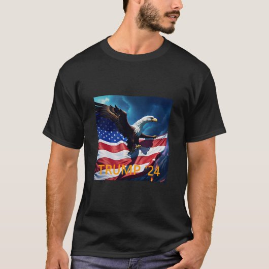 American Flag American Eagle TRUMP 2024 T-Shirt (Vorderseite)