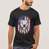 American Flag Amstaff American Staffordshire Terri T-Shirt (Vorderseite)