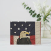 American Flag and Bald Eagle Post Card Postkarte (Stehend Vorderseite)