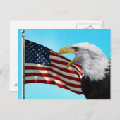 American Flag and Bald Eagle Postcard Postkarte (Vorne/Hinten)