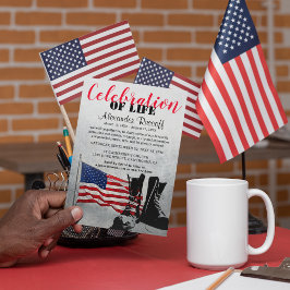 American Flag and Boots Celebration of Life Einladung