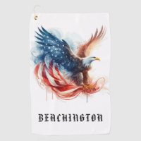 *~* American Flag AP16 - Bald EAGLE USA Golf Handt