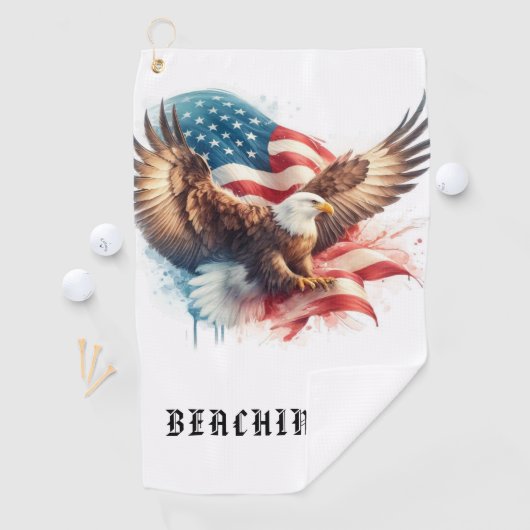 *~* American Flag AP16 Bald EAGLE USA Golf Handtuc Golfhandtuch (Insitu)