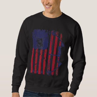 American Flag Archery Bow Deer Bowhunting Sweatshirt