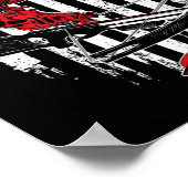 American Flag Archery Bow Jagd Hirschschädel Cros Poster (Ecke)