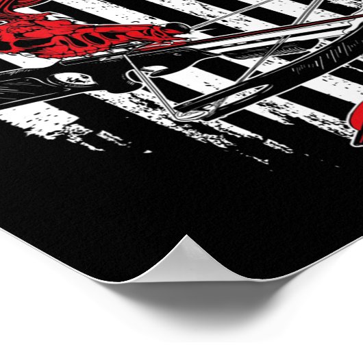 American Flag Archery Bow Jagd Hirschschädel Cros Poster (Ecke)