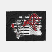 American Flag Archery Bow Junting - Deer Skull Cro Fleecedecke (Vorderseite (Horizontal))