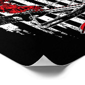 American Flag Archery Bow Junting - Deer Skull Cro Poster (Ecke)