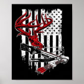 American Flag Archery Bow Junting - Deer Skull Cro Poster (Vorne)