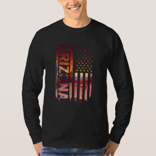 American Flag Arizona Kaktus 4. Juli T-Shirt Männe