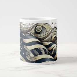 American Flag Art Jumbo-Tasse