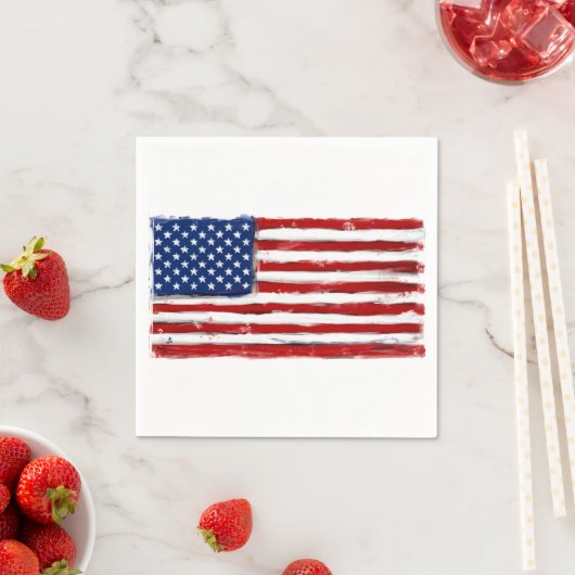 American Flag Art Napkin Amerikanische Unabhängigk Serviette (Beispiel)