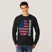 American flag as fingerprint motif T-Shirt (Vorne ganz)