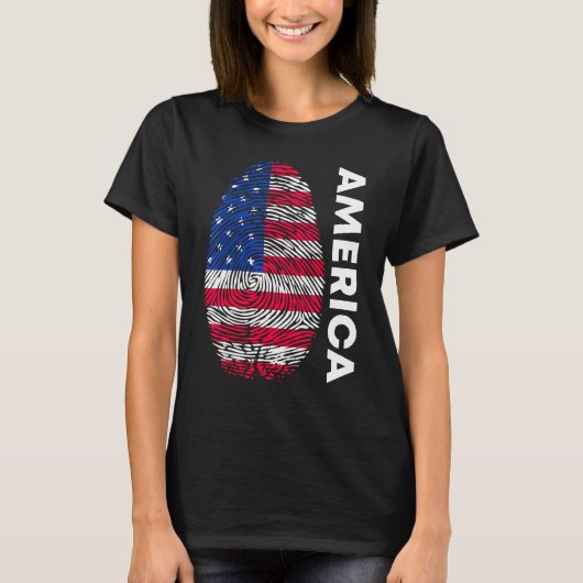 American flag as fingerprint motif T-Shirt (Vorderseite)