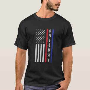 American Flag ASL Funny American Sign Language Ame T-Shirt