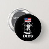 American Flag Astronaut Space 4. Juli Amerikanisch Button (Vorne & Hinten)