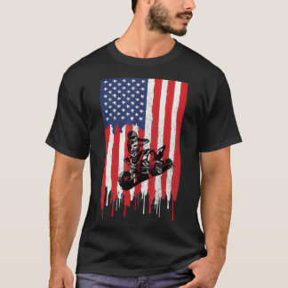 American Flag ATV Four Wheeler Quad Bike Brake T-Shirt