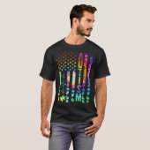 American Flag Autism Awareness Puzzle Support Tie  T-Shirt (Vorne ganz)