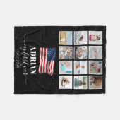 American Flag Baby First Year Foto Collage Fleecedecke (Vorderseite (Horizontal))