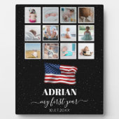 American Flag Baby First Year Foto Collage Fotoplatte (Vorderseite)