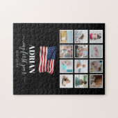 American Flag Baby First Year Foto Collage Puzzle (Horizontal)