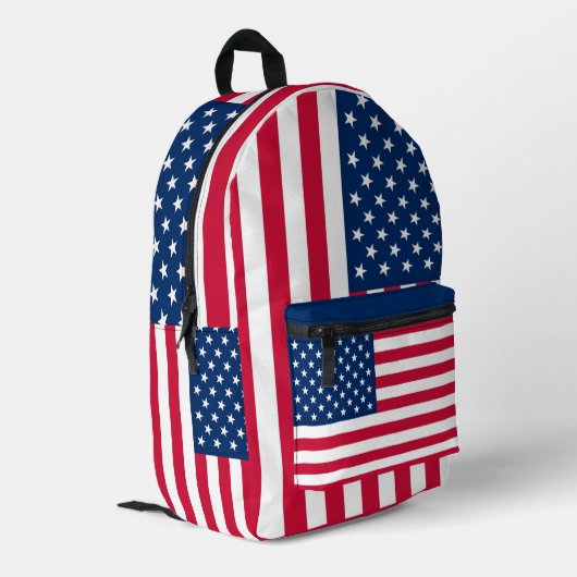American Flag Backpack USA Patriotic Bedruckter Rucksack (Rückseitige Ecke links)