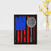 American Flag Badminton Karte (Gelbe Blume)